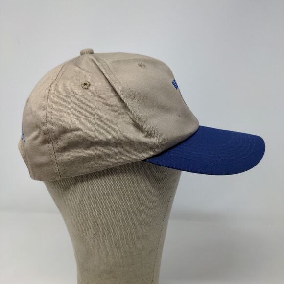 Beck's Seeds Men's Snapback Hat Tan Blue Adjustable Embroidered Logo - Picture 7 of 12